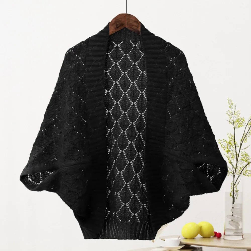 

Fashion Multifunctional Cardigan Scarf Solid Color Hollow Out Windproof Warm Shawl Knitted Wrap Scarves Autumn Winter