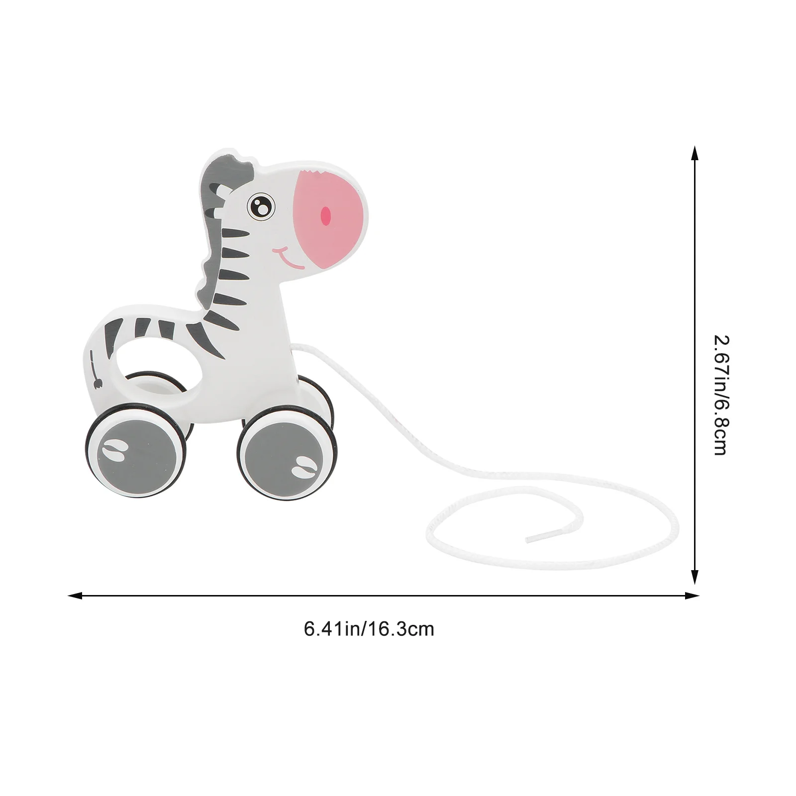 1Pcs Cartoon Animal Wooden Pull Along Trailer Kid Educational Pulling Car Gift Toddler Activity