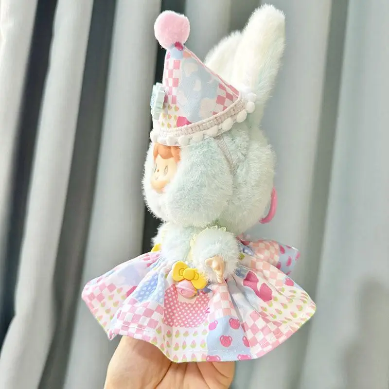 For 14cm Zzoton Bunny Doll outfit Delicious Tutu Series Plush Doll Clothes Colored Cake Hat Set