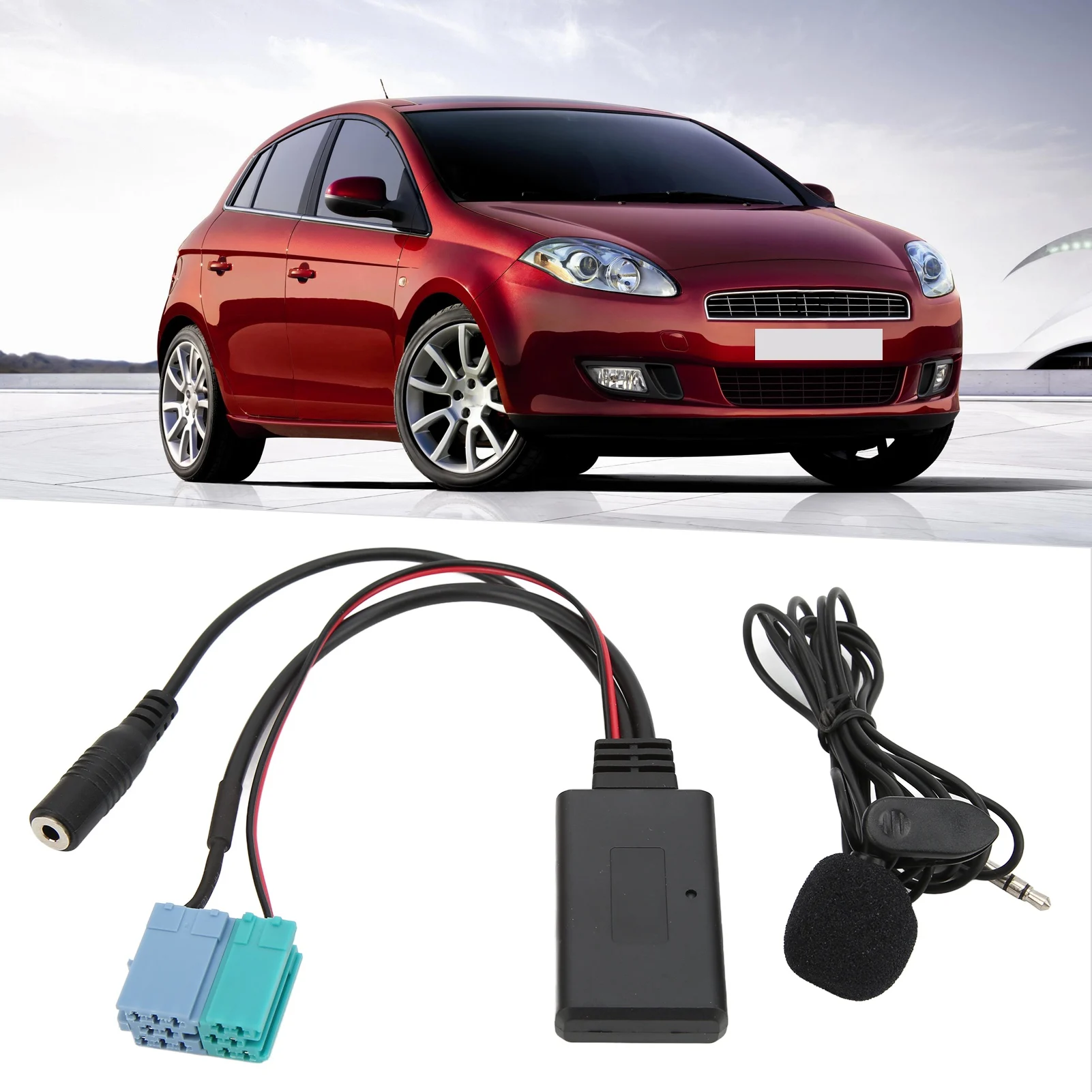 New 6+8 Pin Car Bluetooth Module AUX Adapter with Hands-Free Microphone Compatible with Post 2007  Radios Bravo
