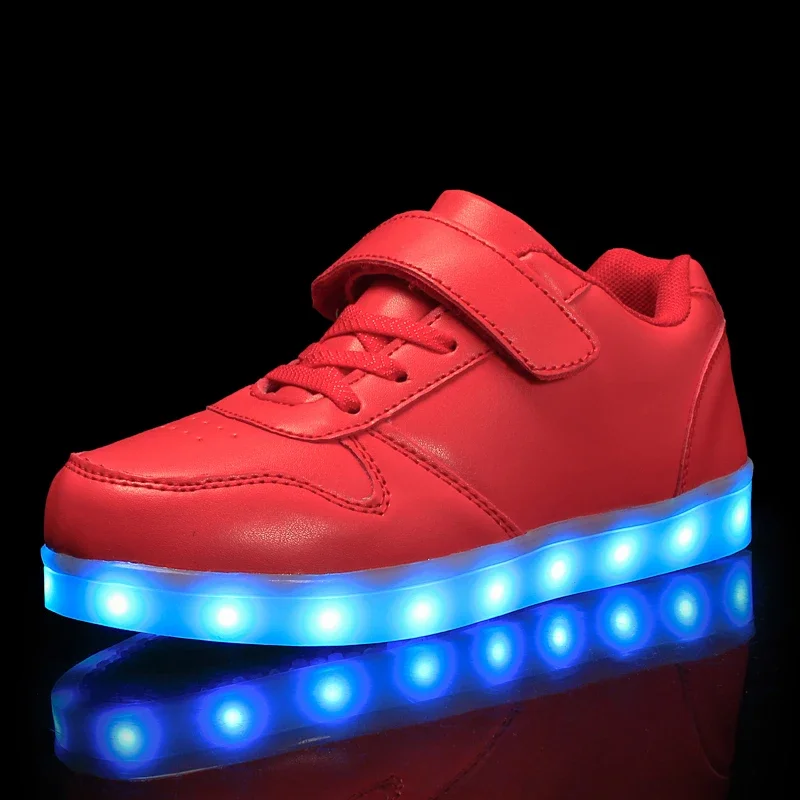 Children Luminous Glowing Sneakers Black Pink Led Light Shoes Kids Led Shoes Boys Girls Kids Breathable Shoes Tenis Para Niño