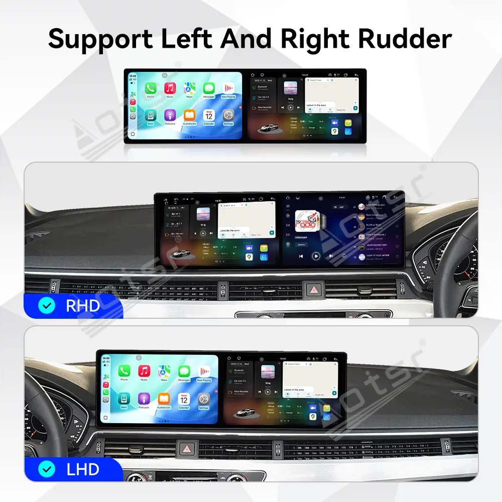 المزدوج 9.1 ''أندرويد 15 Carplay لأودي A4L A5 2017-2019 نظام تحديد المواقع والملاحة راديو السيارة HD شاشة تعمل باللمس السيارات ستيريو اكسسوارات السيارات