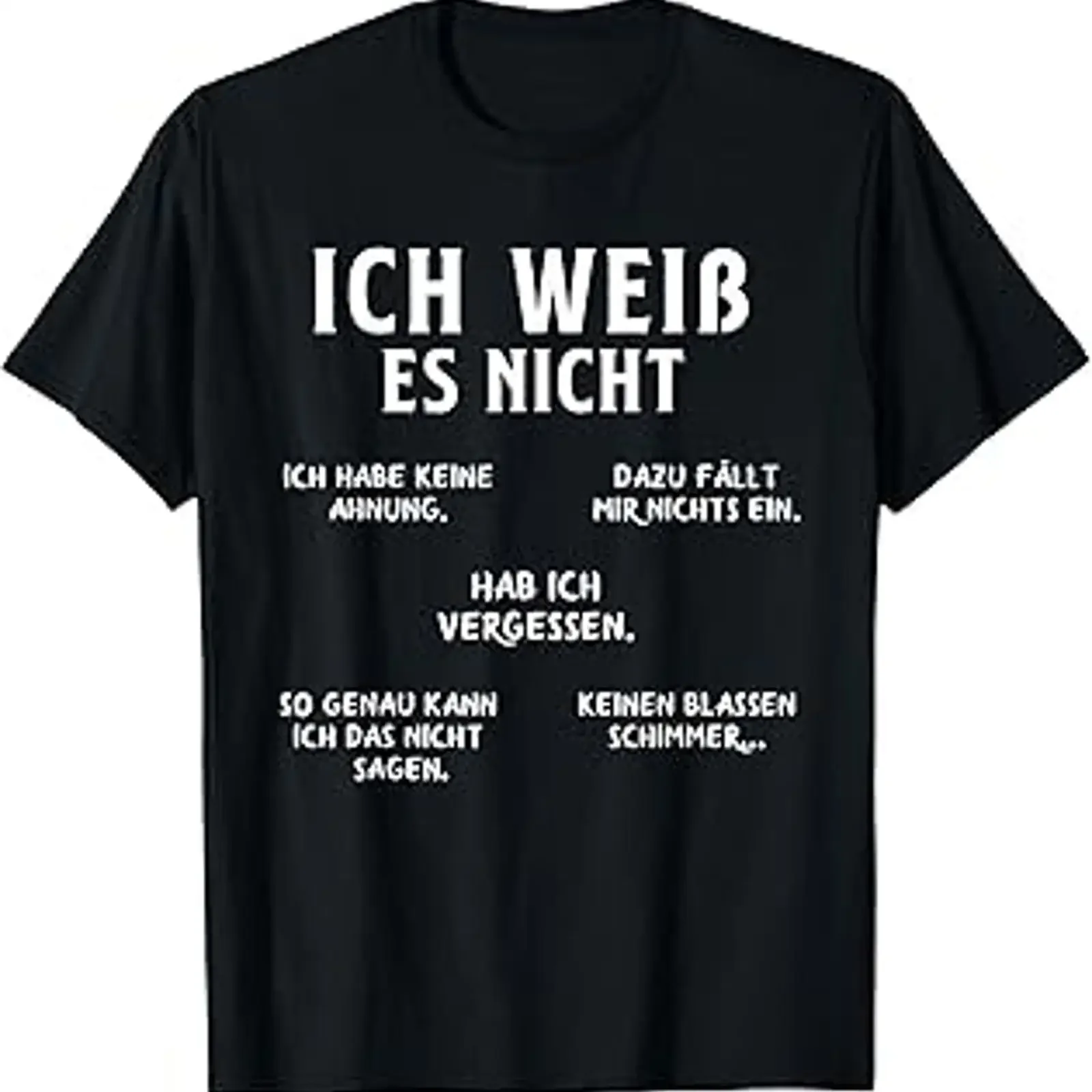 Ich Weiss ES Nicht Funny German Student Speakers T Shirt vintage Washed homme Slightly Top For Everyday Wear streetwear