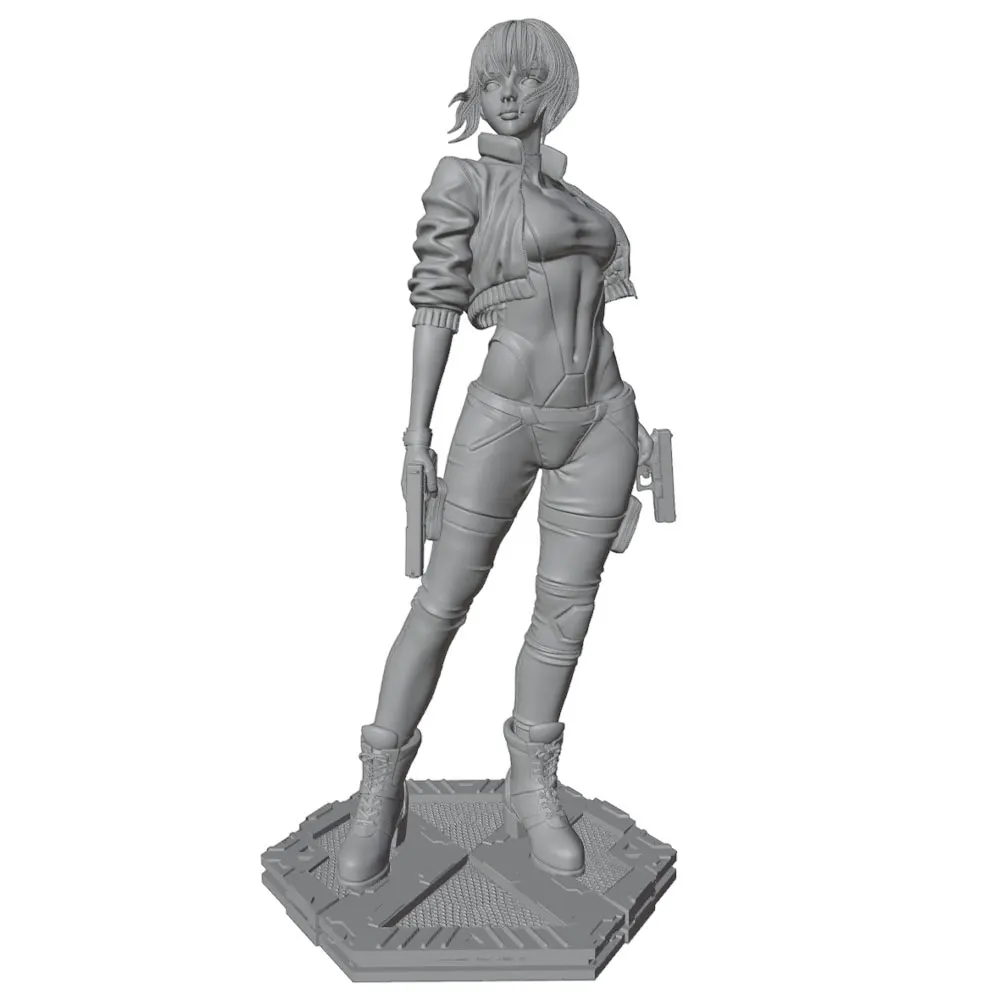 1/24/12/6 Desk ornament，Female Warrior Resin Model Kits GK Miniature 3D Printed Gray Model Figurine DIY Doll Model Unpainted