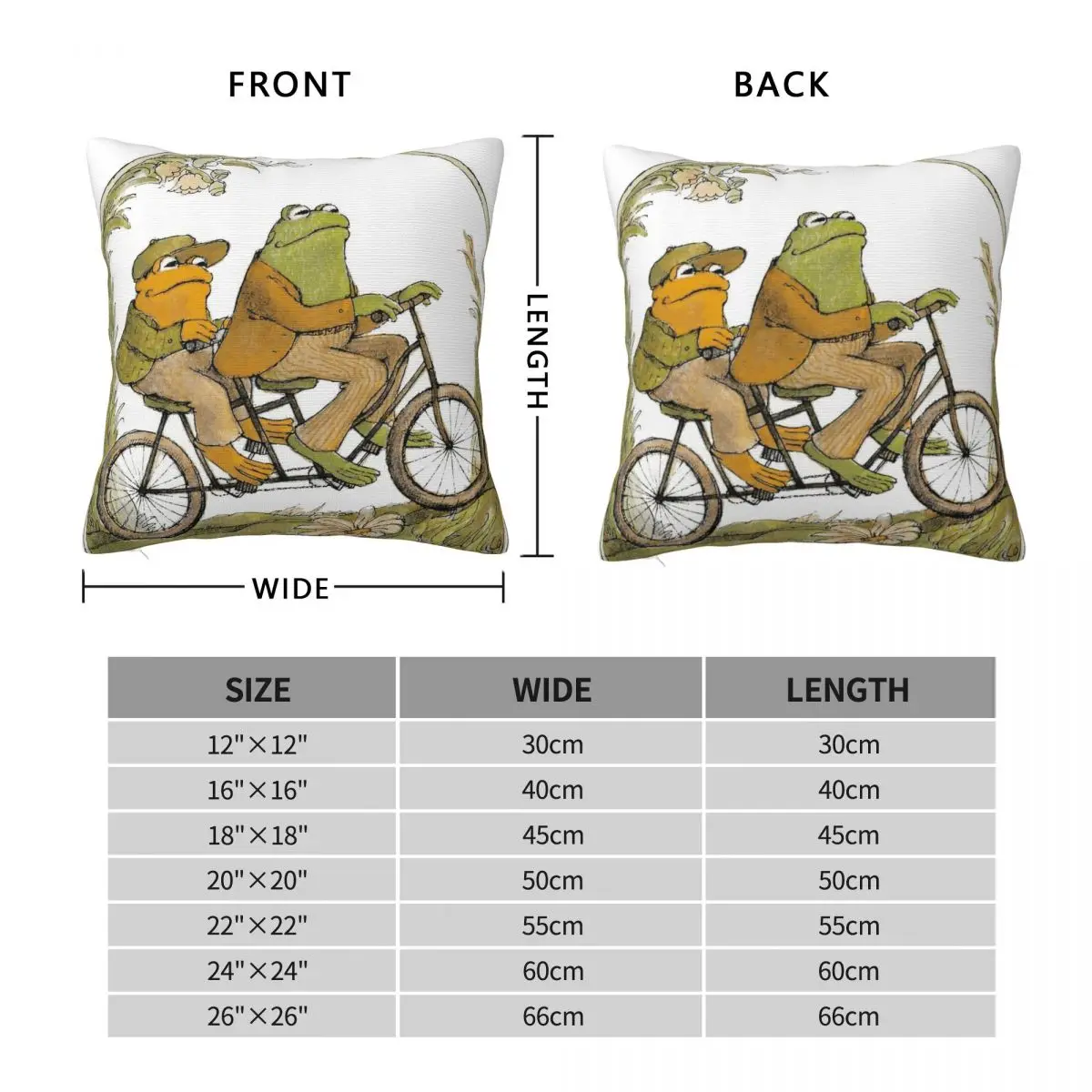 Frog And Toad Arnold Lobel Square Pillowcase Polyester Linen Velvet Printed Zip Decorative Throw Pillow Home Cushion Cover 45x45