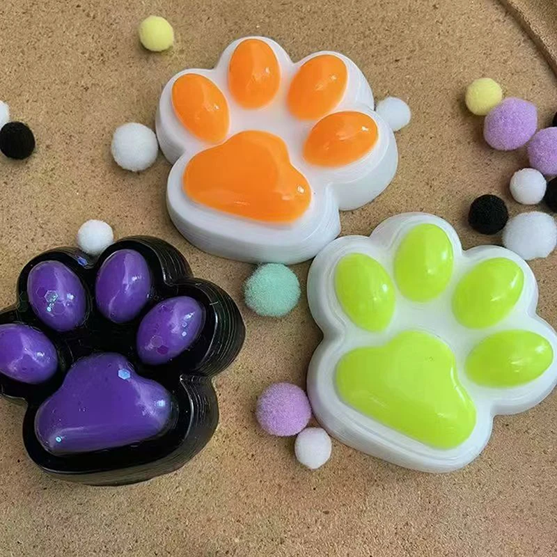 1PC Soft Sticky Stress Relief Relax Toys Extra Large Plush Squeeze Cat Paw Slow Rebound Toy Pinching Cat Paw Decompressing Props