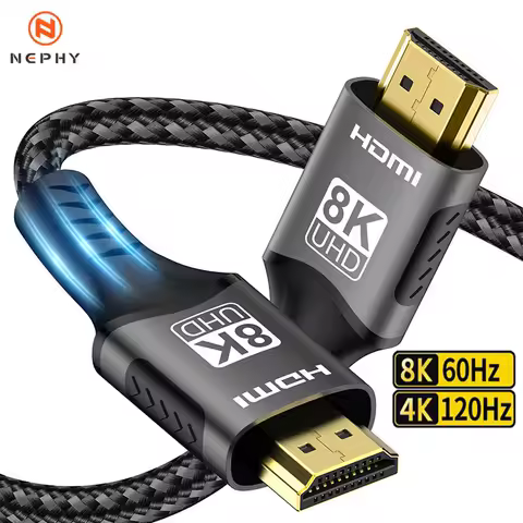 Certified HDMI 8K Cable 60HZ 2.1V 4K 144HZ 3D TV High Speed for Computer Monitor Projector PS Game Console Audio And Video 3M 5M