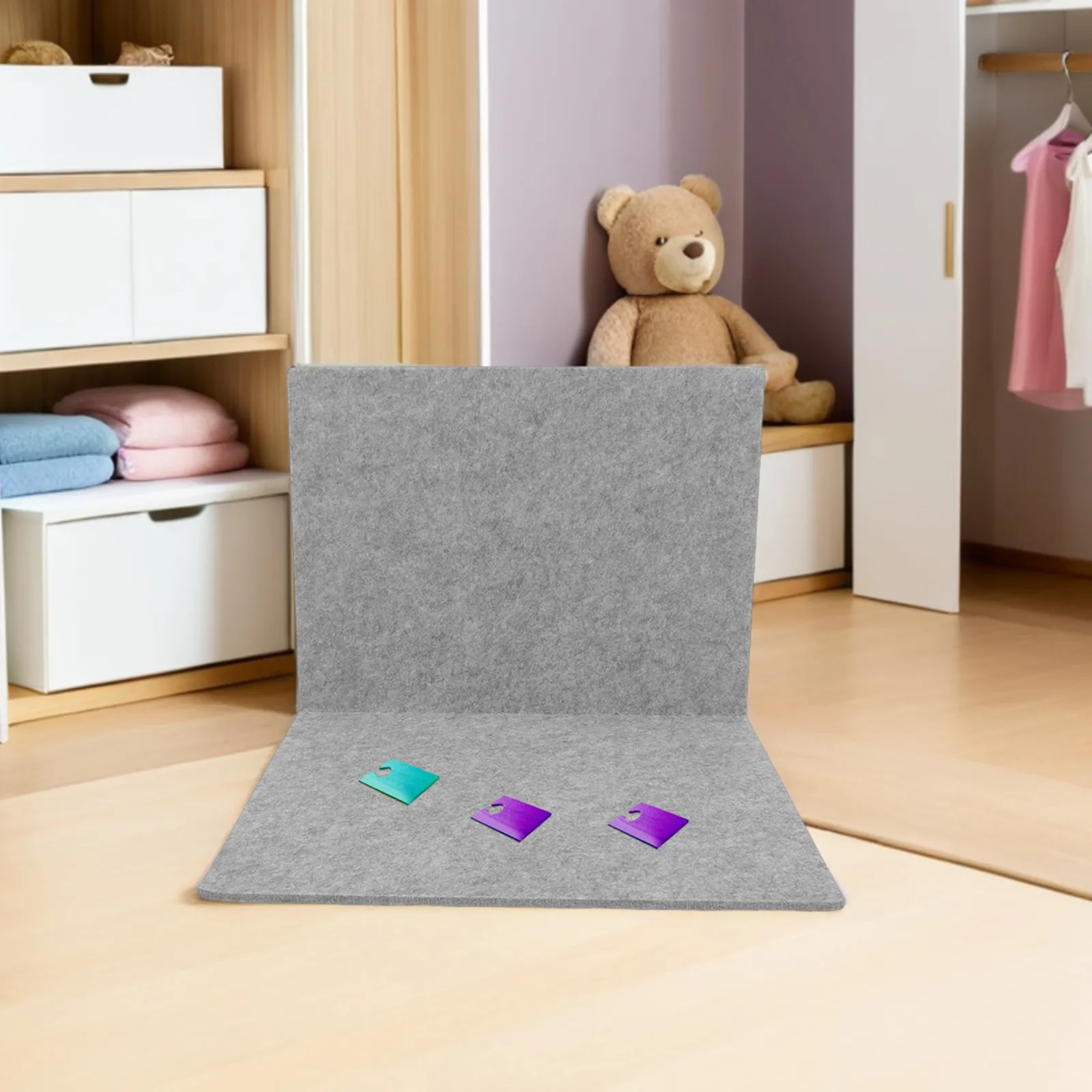 Tapis de puzzle antidérapant en feutre de 23,58 x 15,72 pouces pour puzzles de 500 pièces - Table de montage de puzzle pliable portable