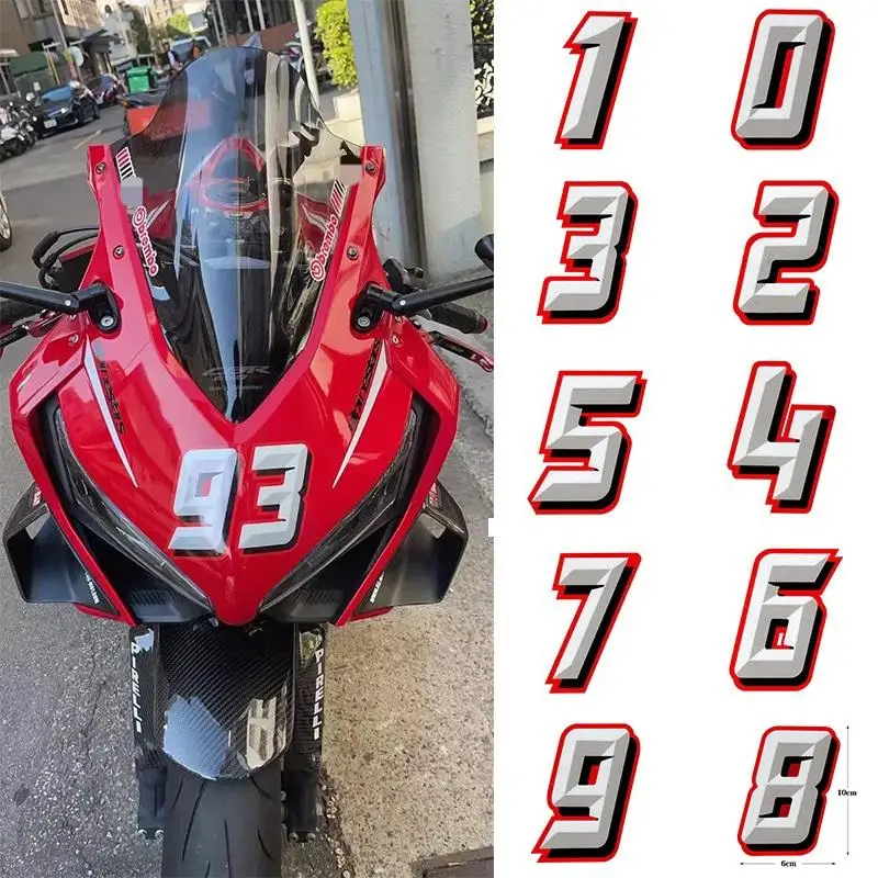 Suitable for TMAX NMAX XMAX MONSTER V2 V4 Beat RC CLICK ADV Vario R6 R3 VISION Digital 3D Motorcycle Reflective Sticker 0 to 9