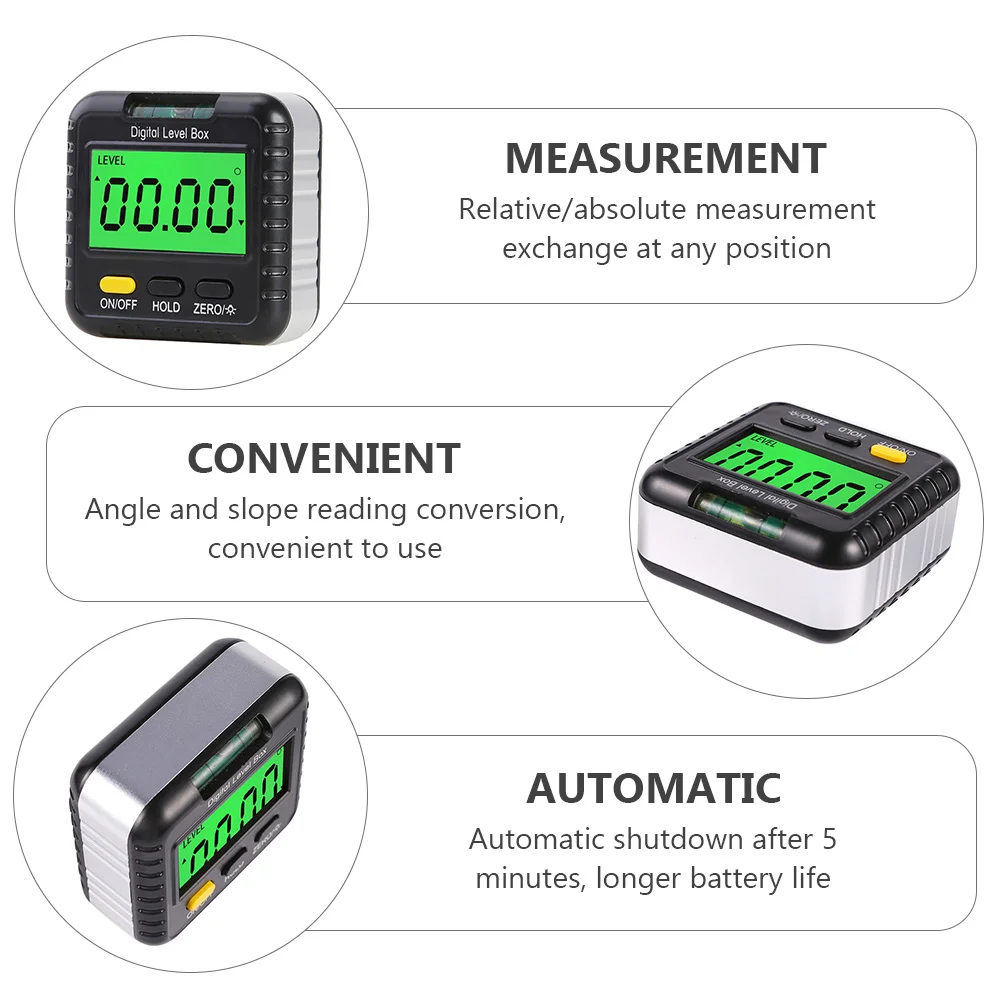 

Digital Level Box Plastic Angle Meter Gauge Slope Measurer Magnet Auto off Portable Easy Use Measuring