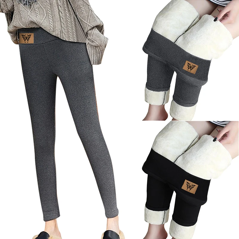 Winter Women Leggings Fleece Lined Velvet Keep Warm Pants High Waist Leggings Women Solid Comfortable Stretchy Thermal Plus Size