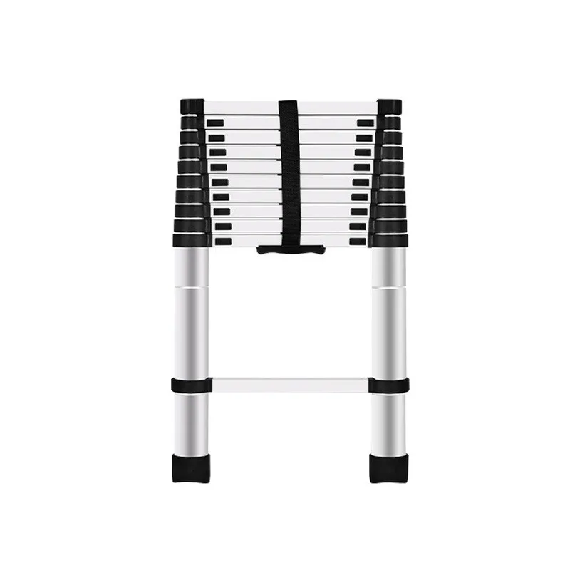 Portable Retractable Aluminum Telescopic Straight Ladder Compact Fold‑away Design For Engineering Warehouse Outdoor Working