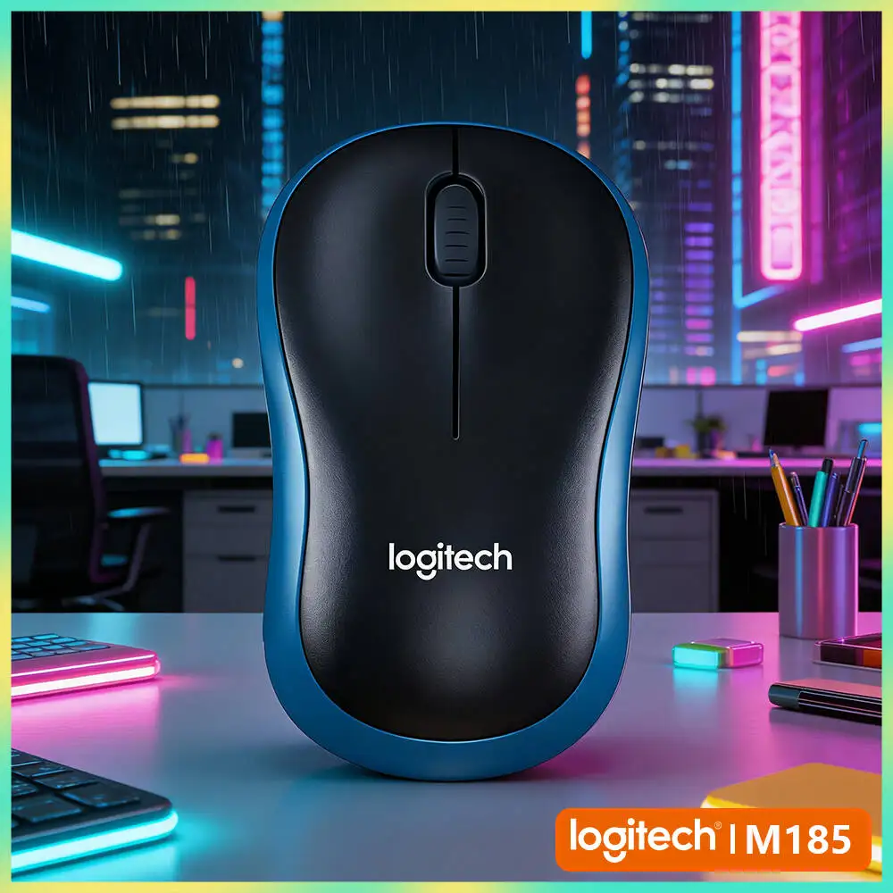 Logitech M185 Low-Consumption Mouse Auto-Sleep 1 AA Battery 12-Month Life 2.4GHz Connection Office Home Computer Accessory Tool