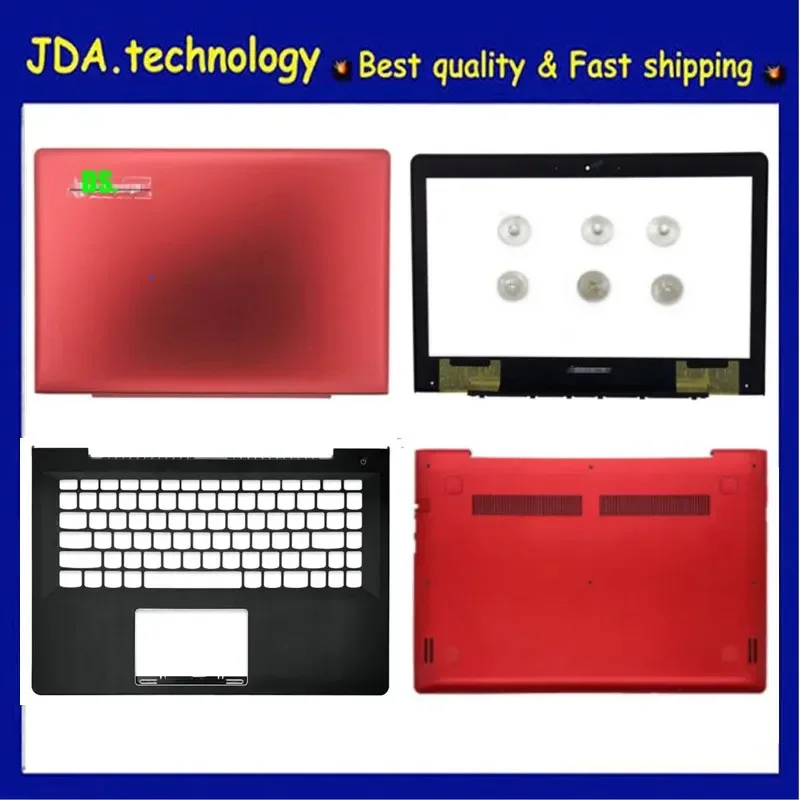 New For Lenovo U41-70 S41-70 S41-35 300S-14ISK 500S-14ISK LCD Back Cover (6pcs screws) /Bezel / Upper cover /Bottom case,RED