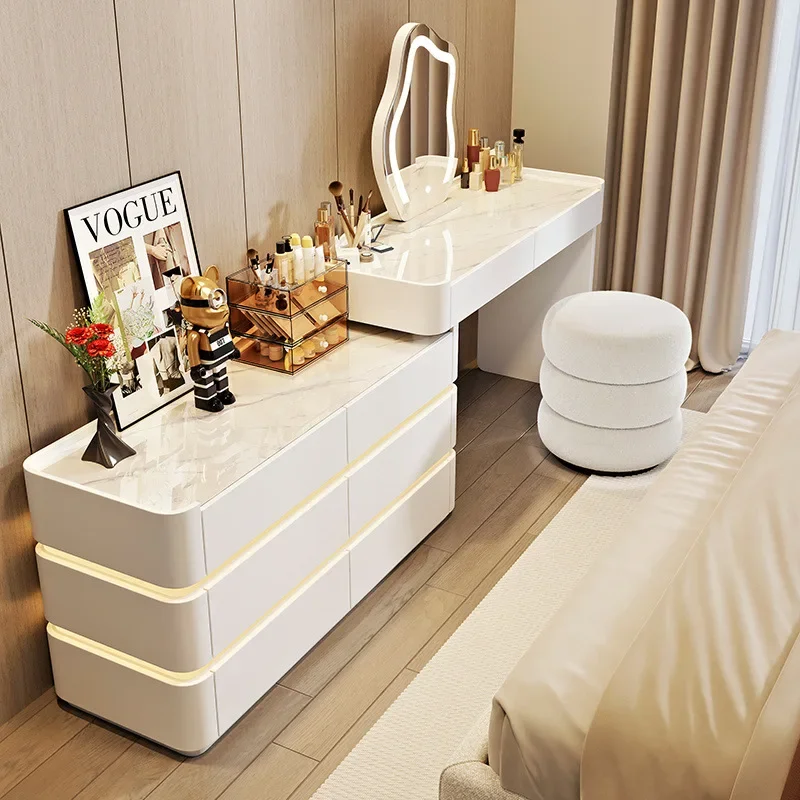 

Ultra-thin and extremely narrow 30cm dresser integrated chest cabinet bedroom bedside cabinet ultra-narrow dressing table cream