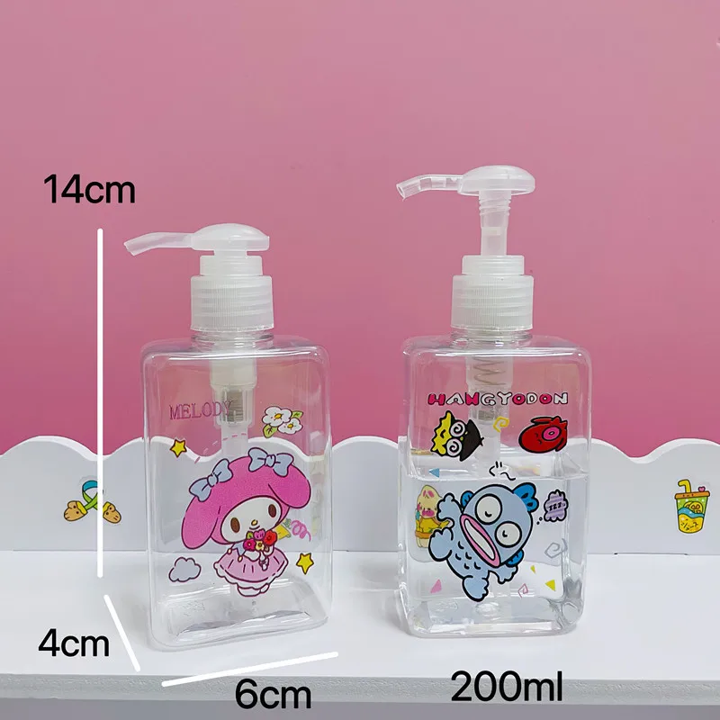 Sanrio Cartoon Sub Bottle Kawaii Hello Kitty Body Wash Hand Sanitizer Facial Cleanser Skin Care Lotion Portable Travel Bottle