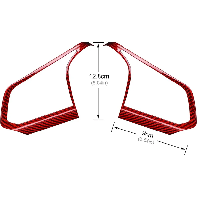 Car Steering Wheel Button Outer Frame Rear Hard Carbon Fiber for Corvette C8 2020-2022(Red)