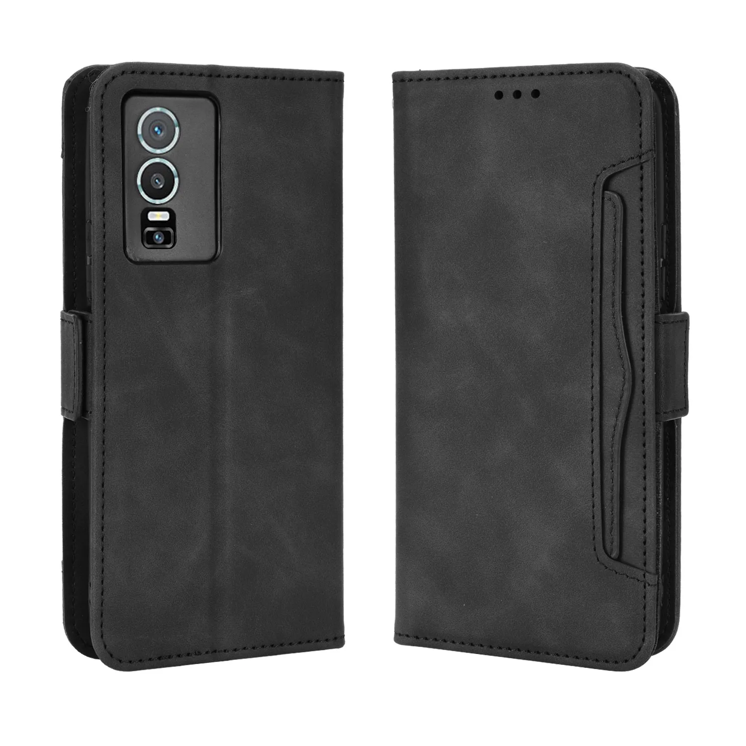 Separate type many Card Slot Wallet Cover For vivo Y55S Y76 5G Y51 (2020, December) Y51a Y76s Flip Leather Shockproof Phone Case