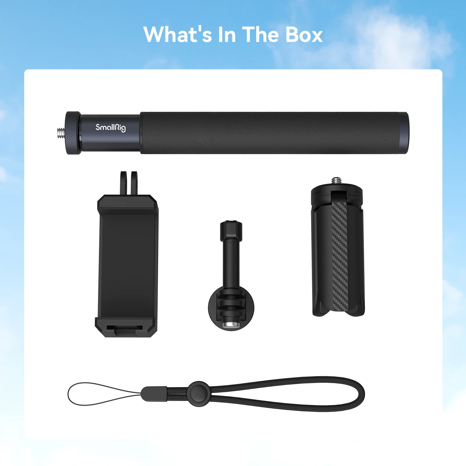 SmallRig Selfie Stick voor actiecamera's Ondersteuning Smartphone voor GoPro 12 10 9 8 voor Insta360 X3 voor DJI Action 3 voor AKASO -5403