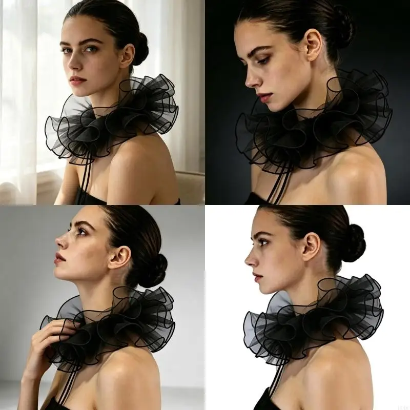 Detachable Organza Collar for Stage Wear and Themed Styling Looks Y166