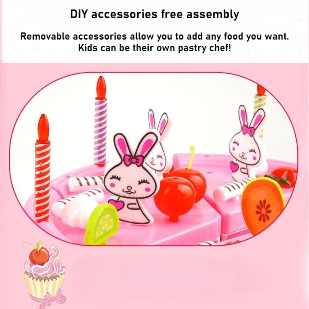 Children's Pretend Food Cutting DIY Birthday Cake Model Kitchen Pretend Cake Cutting Fun, Christmas and Halloween Gifts
