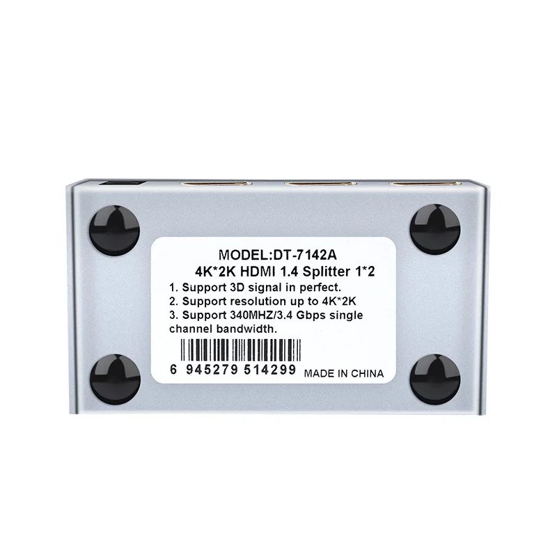 하이테크 HDMI 분배기 1in 2 Out 4k/2k@30hz 3D 24-26AWG Dc5v HDCP 1.4 hdmi 비디오 분배기 광학 Cctv 멀티미디어