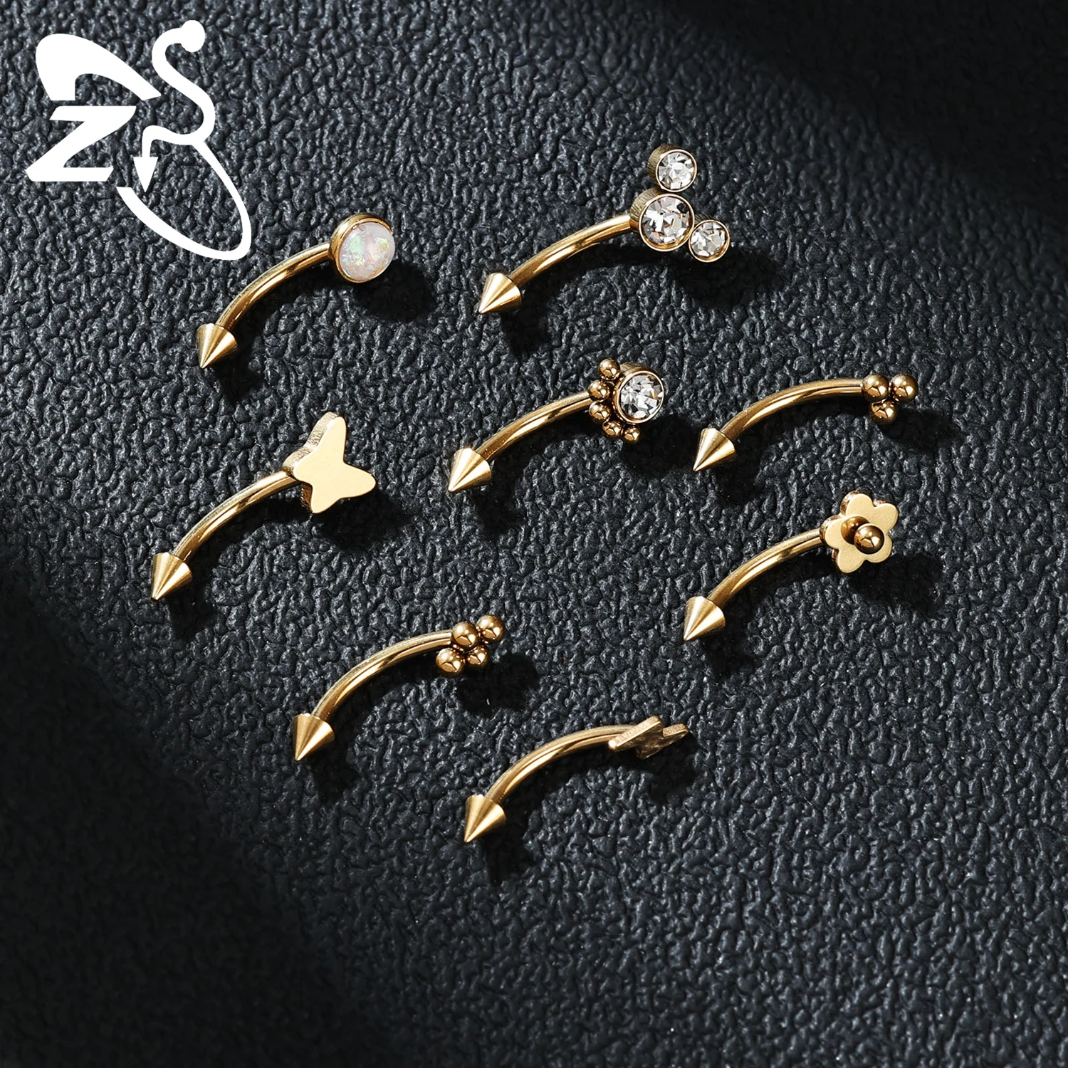 ZS 1PC Innengewinde 14/16/18G Edelstahl Bauchnabelring 6MM-14MM gebogene Nabelringe Helix Knorpelpiercings Schmuck – Detail 6