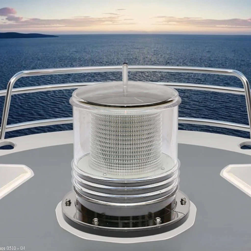 IP65 Waterproof Solar Marine Navigation Light – 1.5W Yellow LED Self-Contained Beacon for Boats & Docks