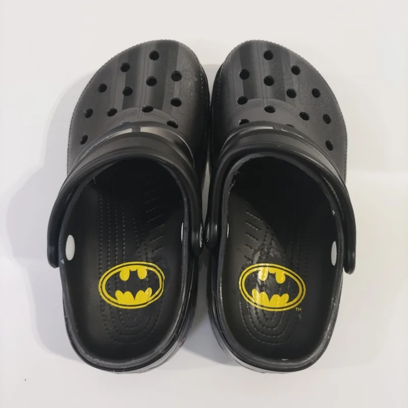 

New In Stock Bat Sports Car Cartoon Print Children Summer Slippers Sandals Hole Shoes Parent Child Outdoor Beach Leisure Shoes