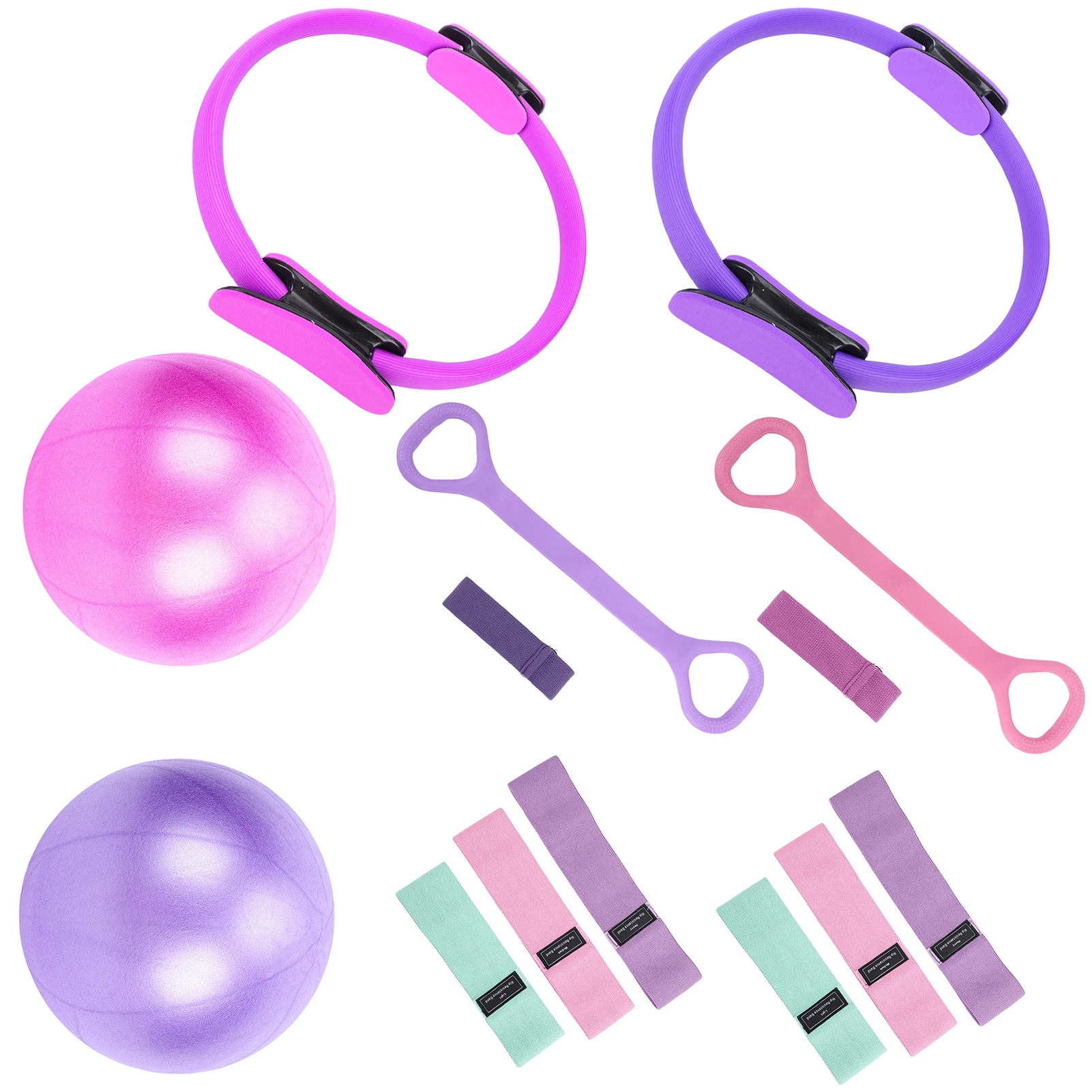 Pilates- und Ball-Set, Pilates-Set, Pilates-Kreise und Ball-Stretchbänder für Frauen, Zuhause, Reisen, Fitness