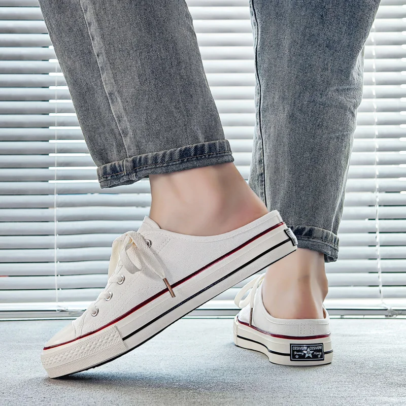 

Новая повседневная обувь для влюбленных, модные парусиновые тапочки Мюллера, летние полутапочки Baotou, удобная вентилируемая прогулочная обувь, Zapatos Mujer