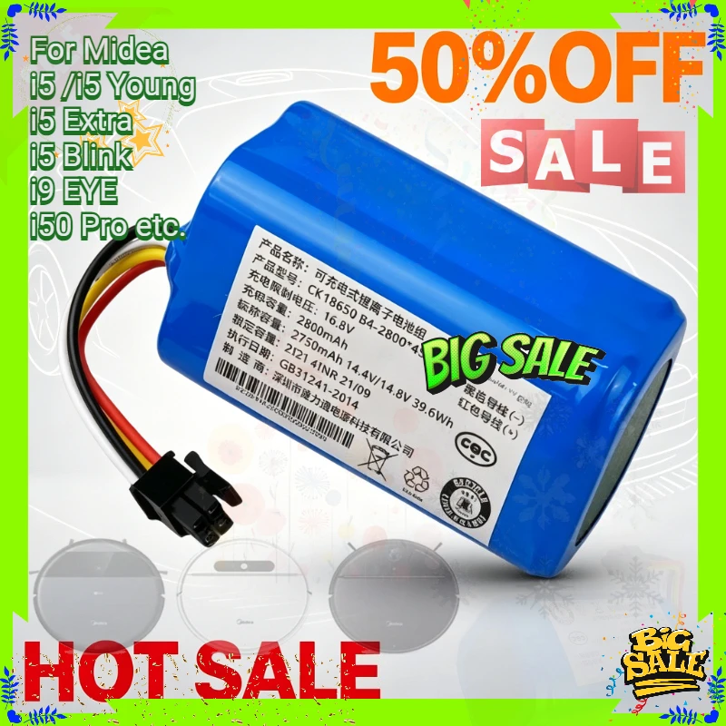 High Performance Robot Vacuum Cleaner Battery for Midea I5 Young I5Extra  I50pro I9 EYE BP14435A DJ81-00171A