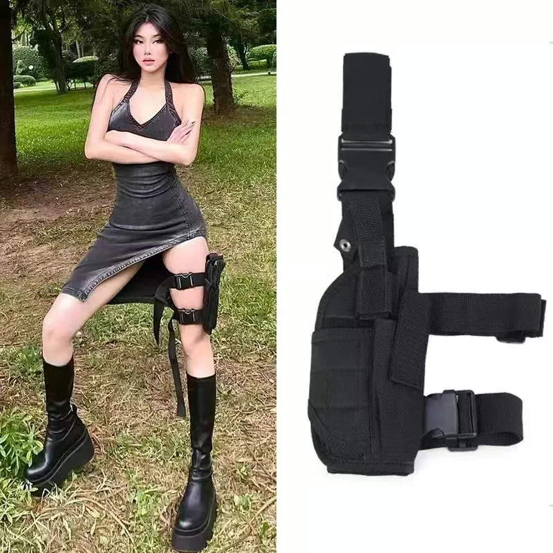 New Tactical Gun Holster Outdoor Sports Combat Pistol Holster CS War Tactical Accessories Right Thigh Holster Fits All Pistols