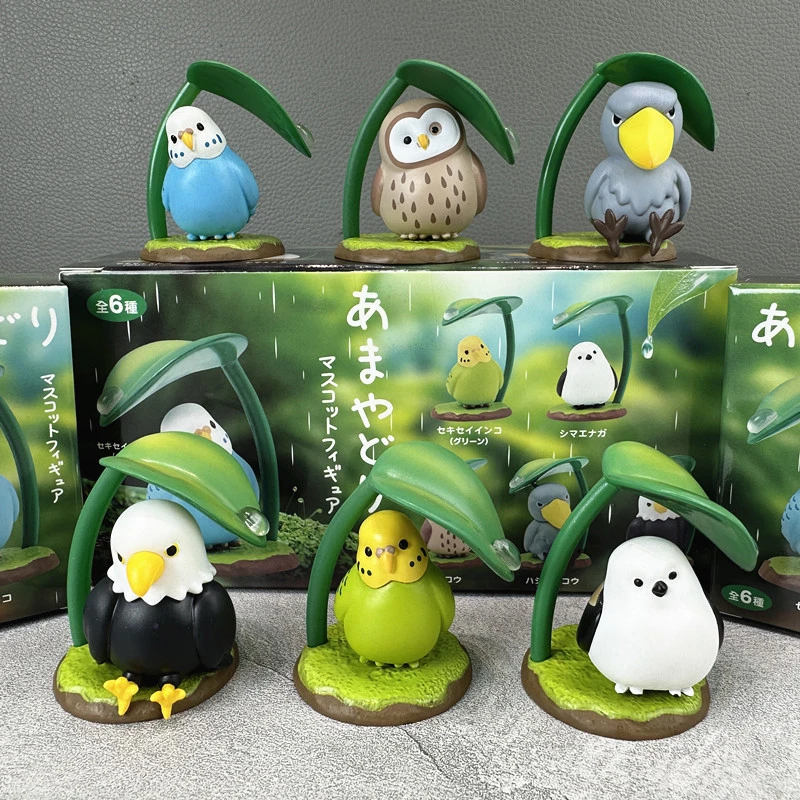 

New In Stock Animals And Birds Hiding Under Leaves Figurines Tiger Skin Parrots Fat Chirps Owls Dolls Ornaments Surprise Gift