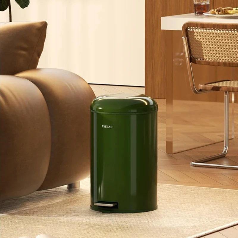 

Винтажный мусорный бак с ножной педалью, бесшумная крышка с медленным закрытием, емкость 10 л/15 л/20 л, нержавеющая металлическая корзина для кухни, ванной комнаты, офиса, корзина для мусора