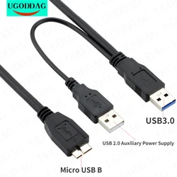 USB 3.0 Male To Micro USB 3 Y Cable with Extra USB Power USB3.0 Male To Micro USB3.0 B Male Adapter Cable For HDD Hard Drive