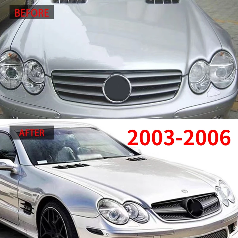Applicable to 2003 2004 2005 2006 Mercedes-Benz SL-class R230 modified AMG Grille air inlet grille Car Grille Mesh Decoration