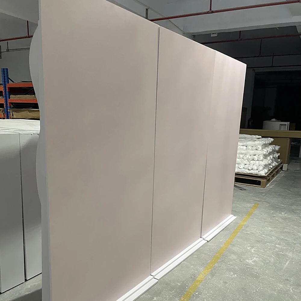 Luxuriöser rechteckiger Hochzeitshintergrund aus goldenem PVC für die Hochzeitsbühne