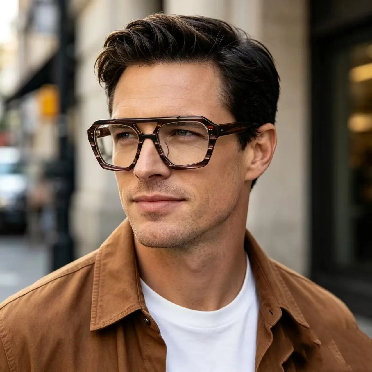 Gruba oprawka okularów acetatowych dla mężczyzn, vintage, kwadratowa, oprawka do okularów korekcyjnych, okulary do czytania, luksusowa marka okularów.