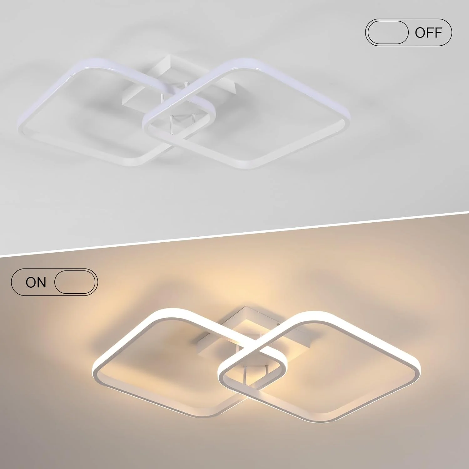Modern LED Ceiling Light 2 Rings Creative Design Ceiling Lamp Indoor Lighting Fixtures Hallway Balcony Aisle Office Light