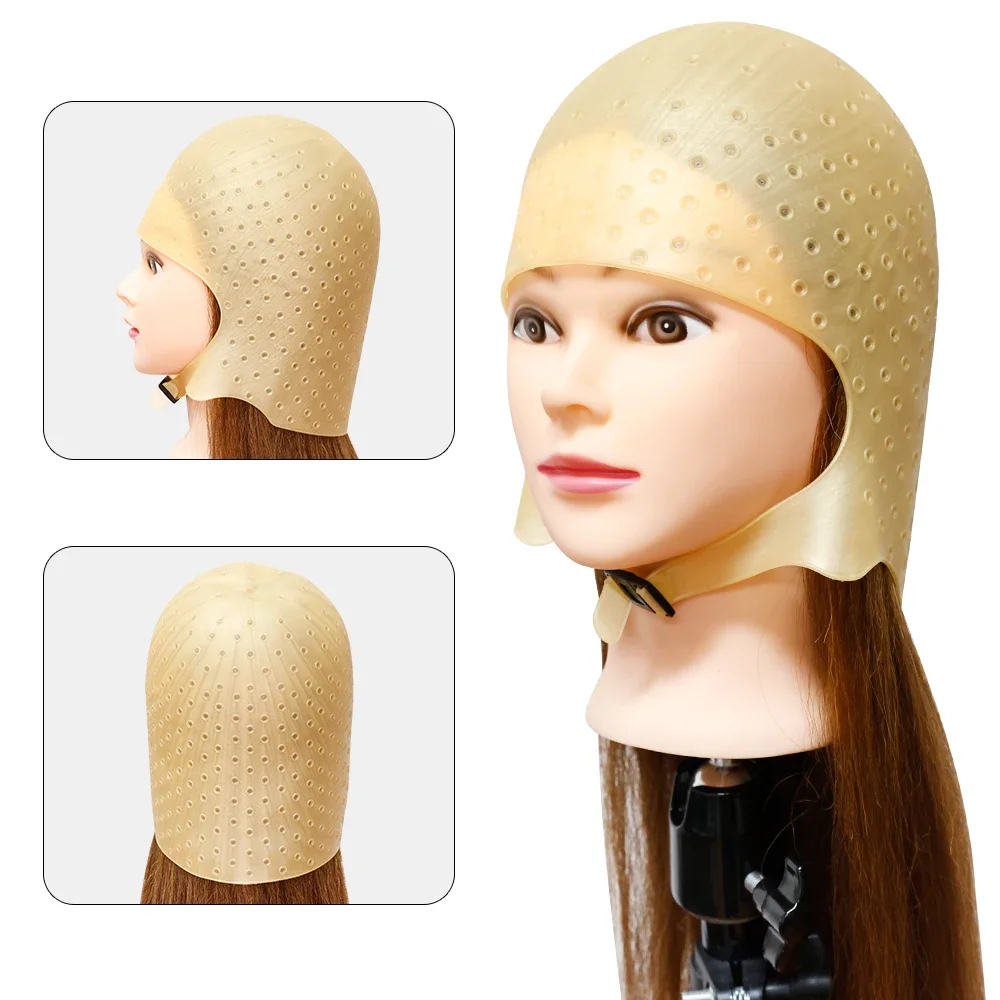 صالون تصفيف الشعر صبغ الشعر قبعات مع السنانير المعدنية المهنية الحلاق سيليكون غطاء صبغة شعر صالون الحلاقة أدوات التصميم العرض