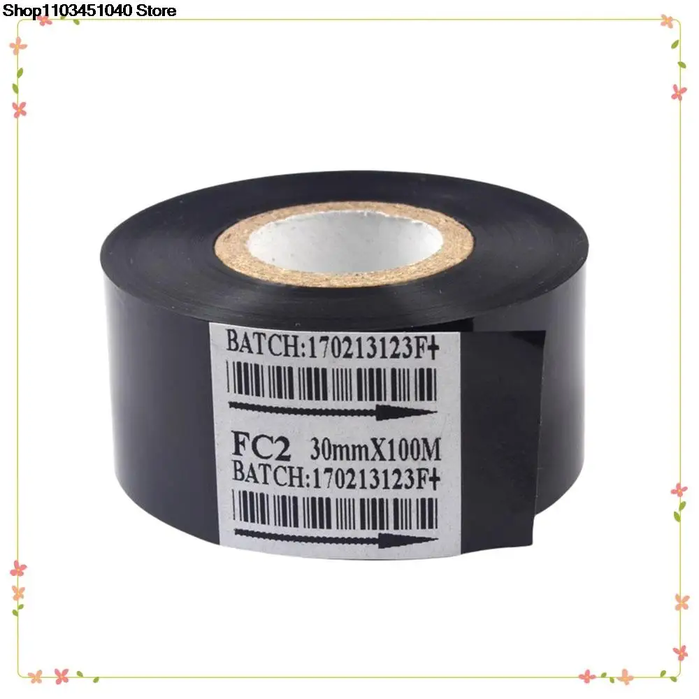 FC2 Thermal Printer Ribbon Ink Thermal Transfer Ribbon Round Black Belt Code Tape  Packaging Machine Heat Transfer Date Ribbon