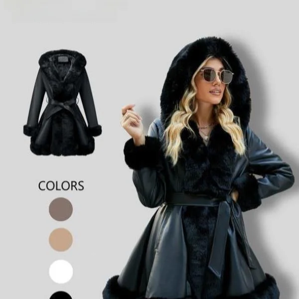 

Женское повседневное пальто из искусственной кожи, приталенный крой, осенний стиль, тонкое, длиной до колена, не выцветает, простое в уходе