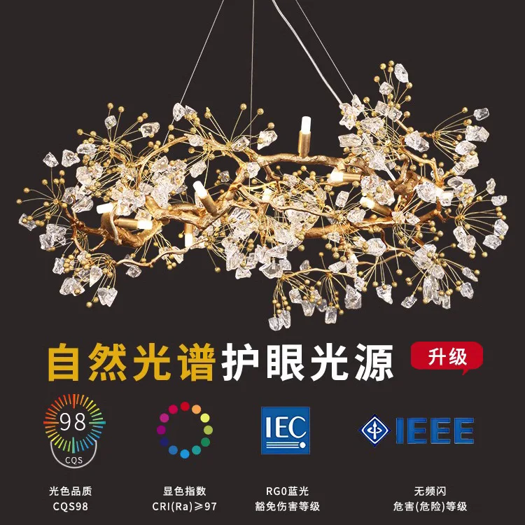 

Высококачественная хрустальная люстра, итальянский свет, роскошная дизайнерская вилла, гостиная, спальня, столовая, люстра