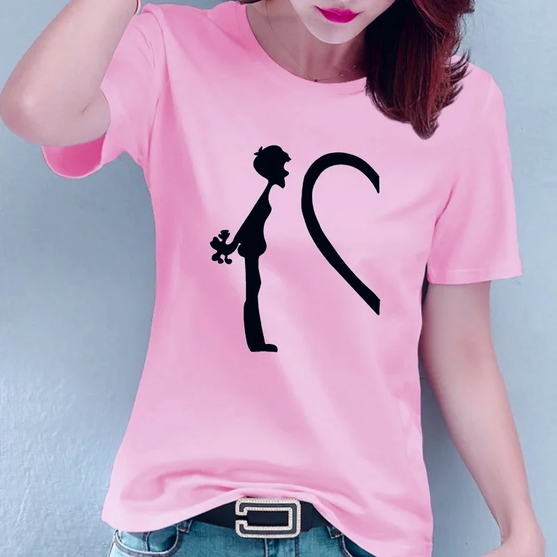 2026 Valentine's Day Couple's Heart-shaped Printed Women's Round-neck Fashionable Short-sleeved Sports T-shirt Funny