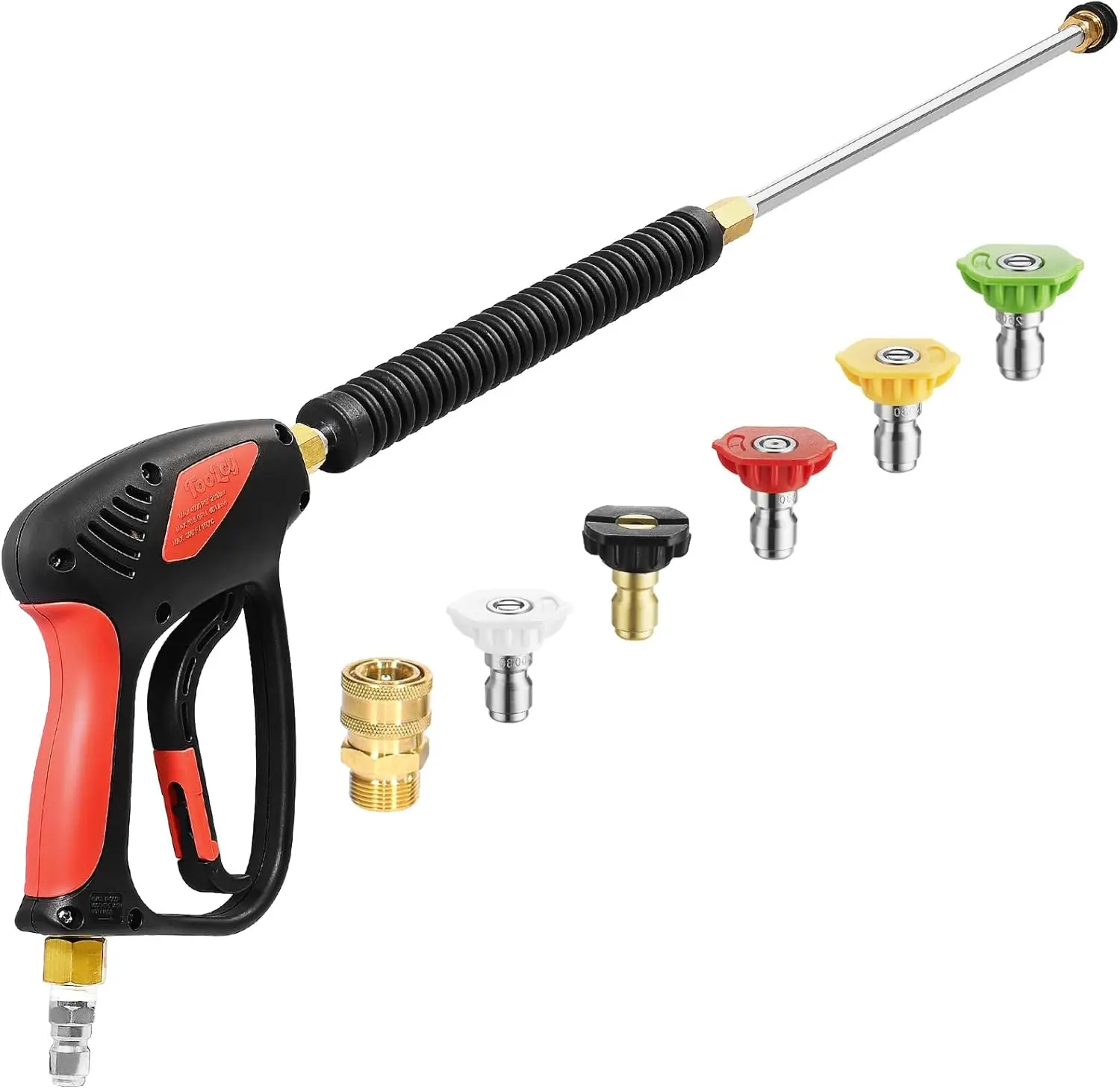 

High Pressure Washer Gun Kit, 4000 PSI 7 GPM with Swivel & Extension Wands, Quick Connect, 5 Nozzles