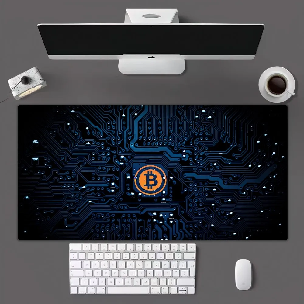 Bitcoin Dots BTC Mousepad Mousepad Gamer Mouse Pad Size For Office Long Table Mat