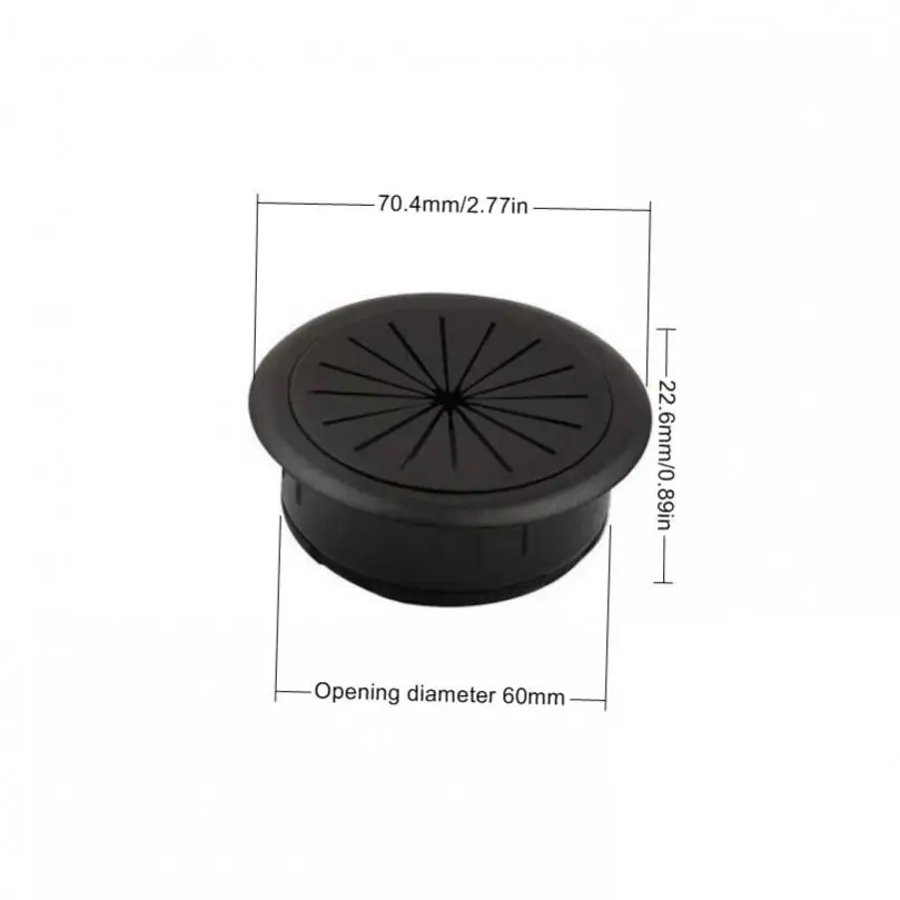 60mm ABS Plastic Round Wire Hole Cover Furnitture Hardware Wire Hole Covers for Furniture / Cabinet / Computer Desk