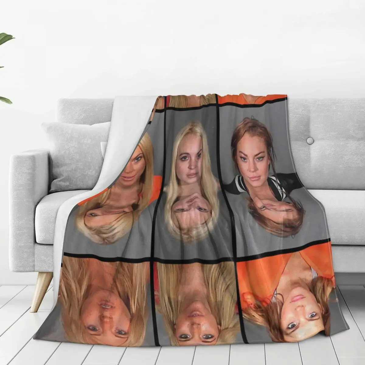 Lindsay Lohan Mugshots Blanket Flannel Warm Throw Blankets Sofa Throw Blanket For Couch Bedding Office Throws Bedspread Quilt