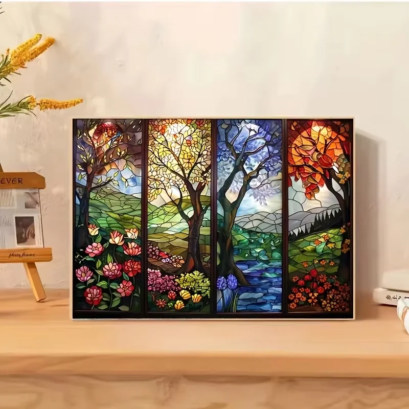 

Puzzles for Adults Four Seasons Tree Landscape, Jigsaw Puzzles Educational Games Colorful Puzzles Gifts Home Decor